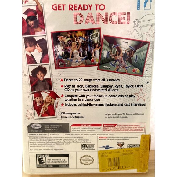 Nintendo Wii Disney High School Musical 3 Senior Year Dance Video Game 2008 - Picture 2 of 5